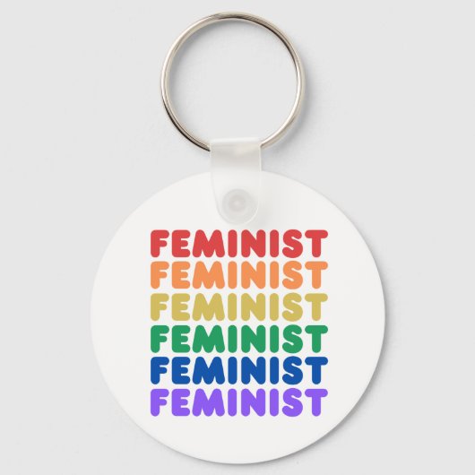 Feminist Pride Rainbow sleutelhanger (Achterkant)