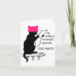 Feminist Resist Cat Pink Pet Blijf Nasty Kaart