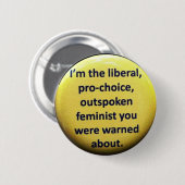 Feminist Retro 70's Button Pro Choice (Voorkant /achterkant)