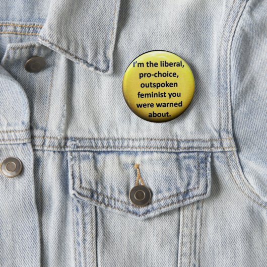 Feminist Retro 70's Button Pro Choice (In situ)