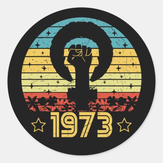 Feminist Roe V Wade Rights 1973 Ronde Sticker (Voorkant)