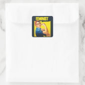  feminist Rosie Riveter Vierkante Sticker (Tas)