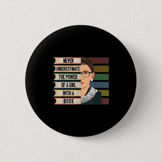 Feminist Ruth Bader Ginsburg Rbg Quote Girl With B Ronde Button 5,7 Cm (Voorkant)