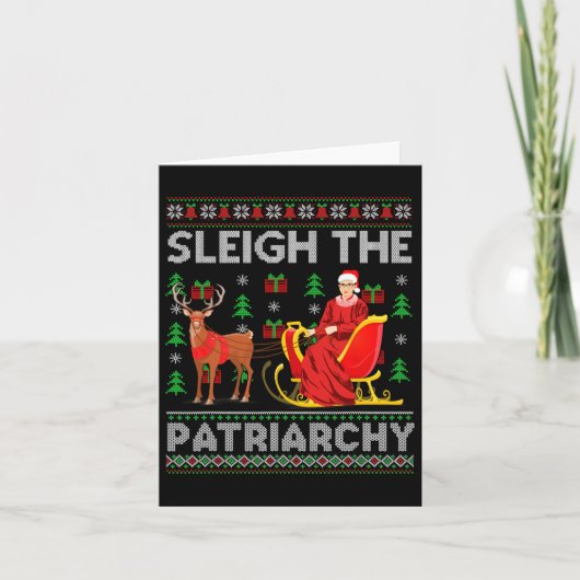Feminist Ruth Bader Ginsburg RBG Xmas Sleigh the P Kaart (Voorkant)