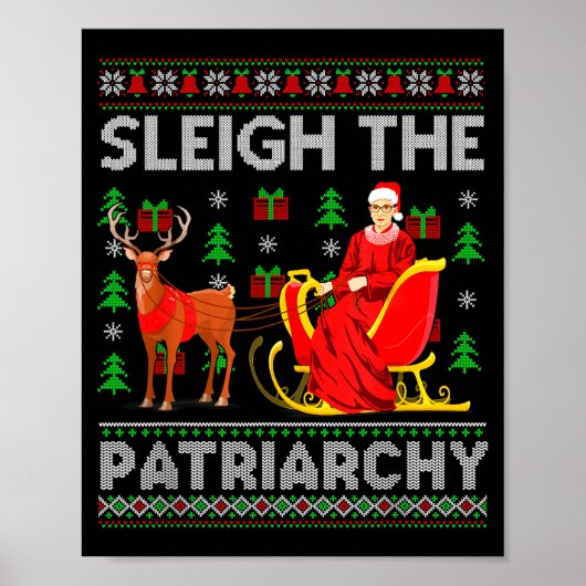Feminist Ruth Bader Ginsburg Rbg Xmas Sleigh The P Poster (Voorkant)