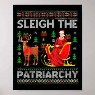 Feminist Ruth Bader Ginsburg RBG Xmas Sleigh the P Poster