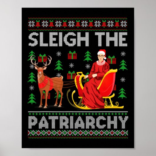 Feminist Ruth Bader Ginsburg RBG Xmas Sleigh the P Poster (Voorkant)