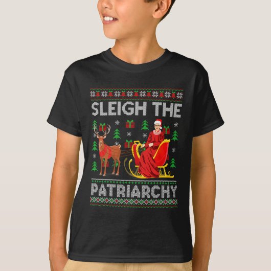 Feminist Ruth Bader Ginsburg RBG Xmas Sleigh the P T-shirt (Voorkant)