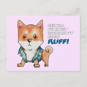 Feminist Shiba Inu Dog Briefkaart