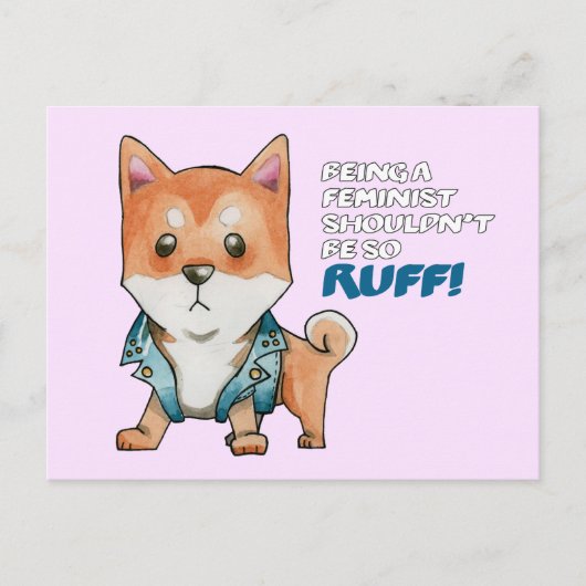 Feminist Shiba Inu Dog Briefkaart (Voorkant)