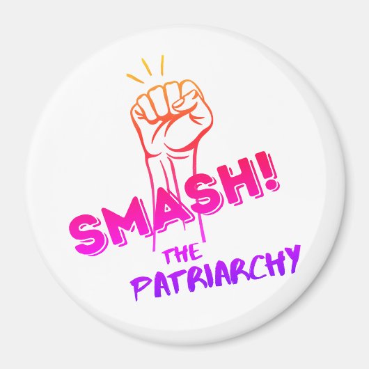 feminist - Smash the Patriarchy - kleurrijk Magneet (Voorkant)