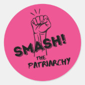 feminist - Smash the Patriarchy Ronde Sticker (Voorkant)