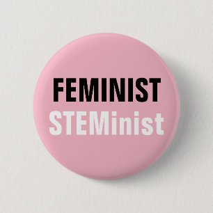 Feminist STEMinist Button Roze STEM resistentie
