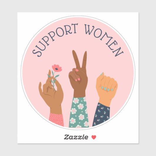 Feminist "Steun voor vrouwen" Sticker (Vel)