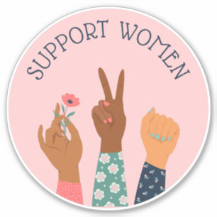 Feminist "Steun voor vrouwen" Sticker