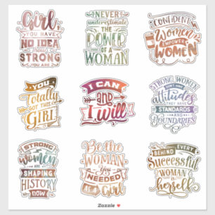 Feminist Strong Women Motivatie hand Lettered Sticker