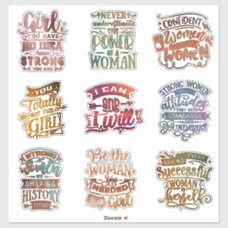 Feminist Strong Women Motivatie hand Lettered Sticker