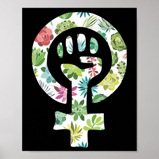 Feminist Symbol Protester Support Resist vuist Poster (Voorkant)