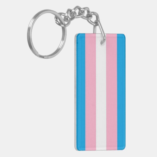feminist van trans-pride vlag transinclusieve bond sleutelhanger (Voorkant Links)