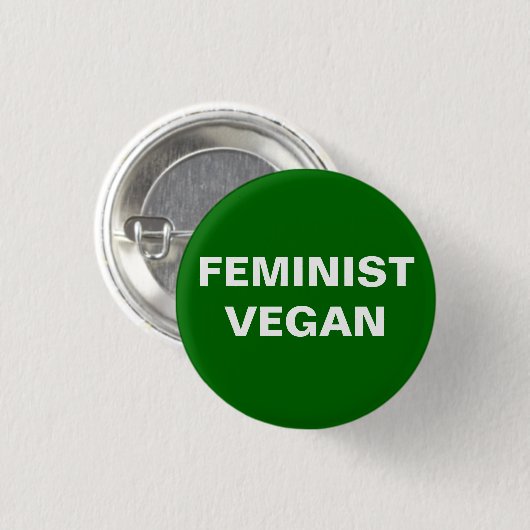 Feminist Vegan Button (Voorkant /achterkant)