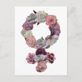 Feminist - Venussymbool voor vrouwen met bloemen Briefkaart (Voorkant)