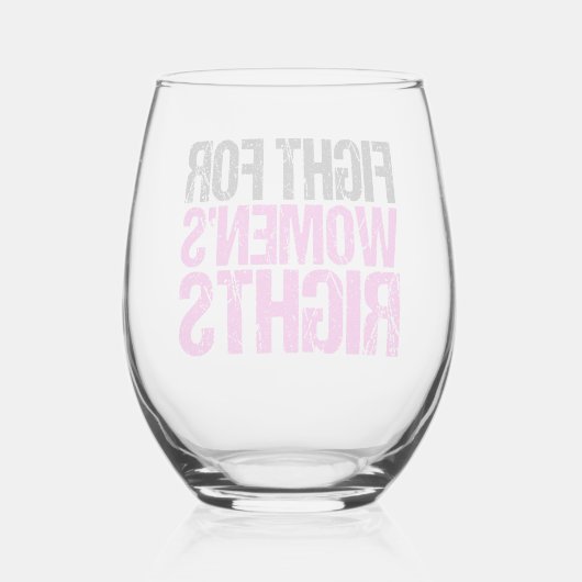 Feminist vrouwenrechten wijnglas zonder voet (Achterkant)