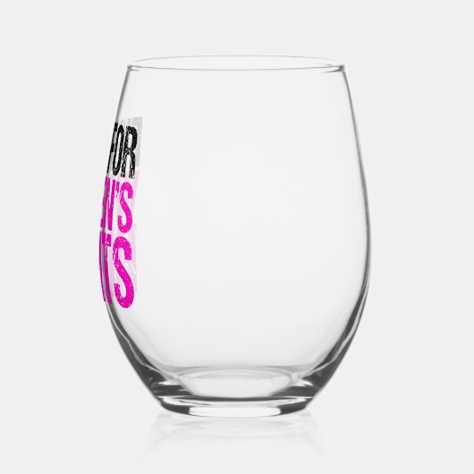 Feminist vrouwenrechten wijnglas zonder voet (Links)