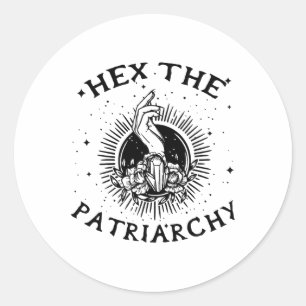 Feminist Wicca heks hex de patriarchaat heks-craf Ronde Sticker