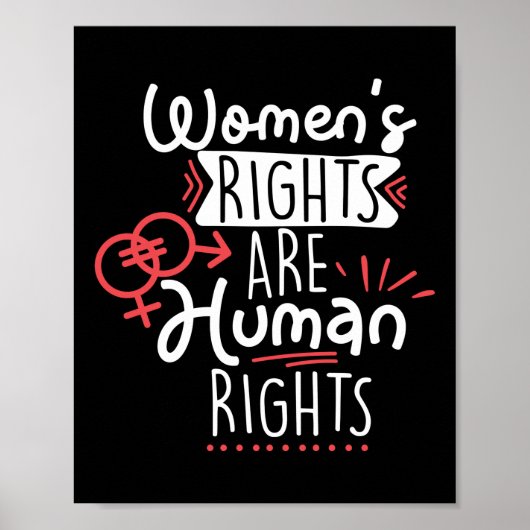 Feminist Women's Rights Are Human Rights Poster (Voorkant)