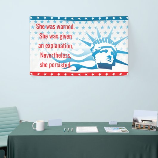 Feminist Ze werd gewaarschuwd dat ze volhield Spandoek (Beurs)