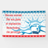 Feminist Ze werd gewaarschuwd dat ze volhield Spandoek (Horizontaal)