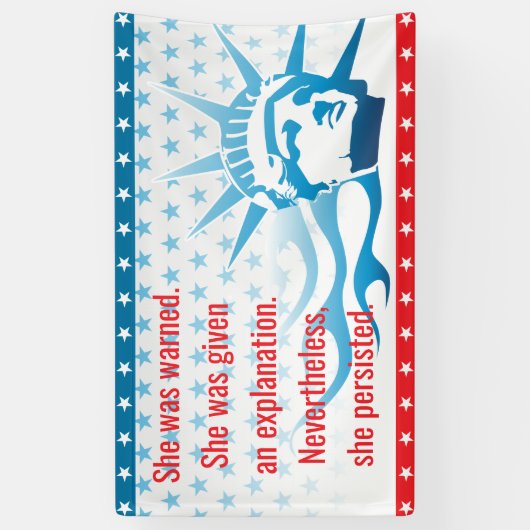 Feminist Ze werd gewaarschuwd dat ze volhield Spandoek (Verticaal)