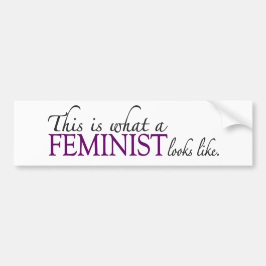 Feminist ziet er uit bumpersticker (Voorkant)