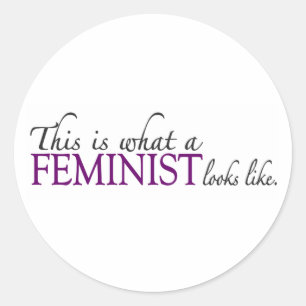 Feminist ziet er uit ronde sticker
