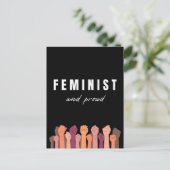 feministe en trots briefkaart (Staand voorkant)