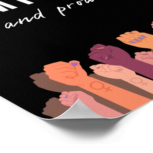 feministe en trots poster (Hoek)