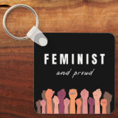 feministe en trots sleutelhanger (Voorkant)