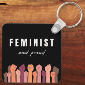 feministe en trots sleutelhanger (Achterkant)
