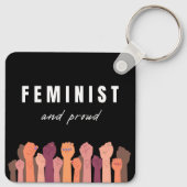 feministe en trots sleutelhanger (Achterkant)