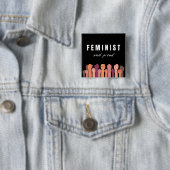 feministe en trots vierkante button 5,1 cm (In situ)