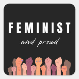 feministe en trots vierkante sticker