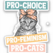 feministe kattenliefhebber sticker (Voorkant)