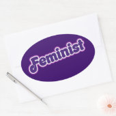 feministe ovale sticker (Envelop)