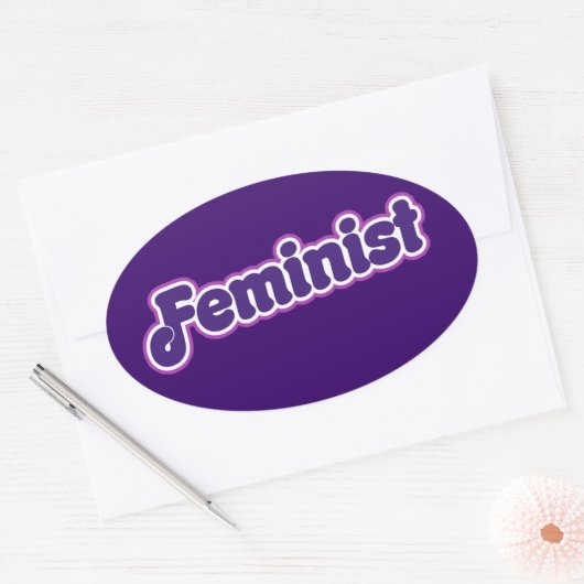 feministe ovale sticker (Envelop)