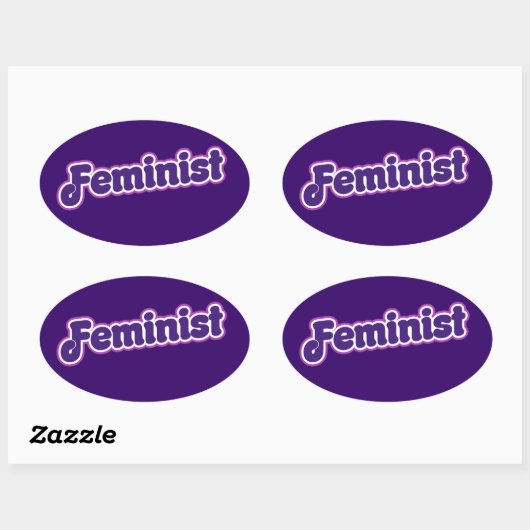 feministe ovale sticker (Vel)