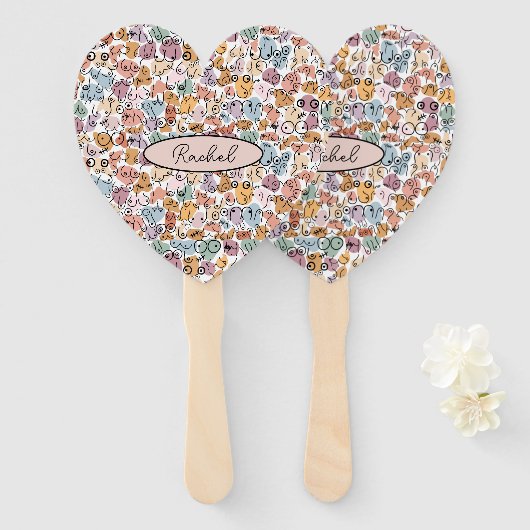 feministe vrouw handwaaier (Voorkant en achterkant)