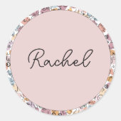 feministe vrouw ronde sticker (Voorkant)