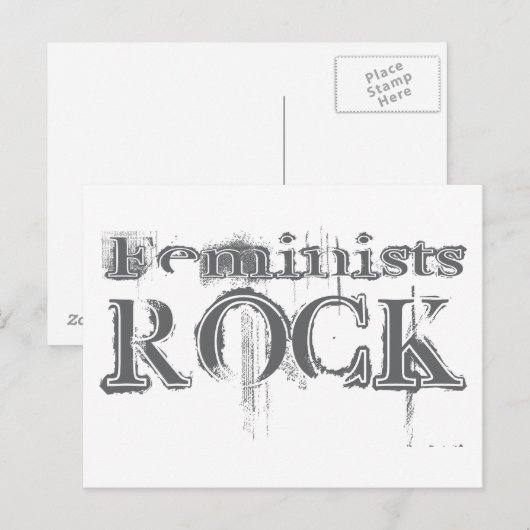 Feministen Rock Briefkaart (Voorkant / Achterkant)