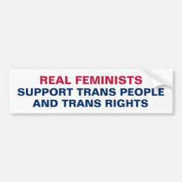Feministen steunen trans-mensen en trans-rechten bumpersticker
