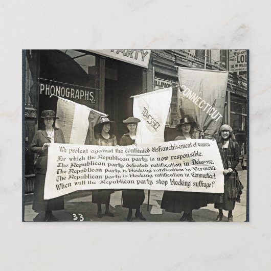 Feministenprotest Republikeinen, 1920 Briefkaart (Voorkant)